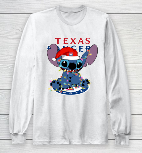 Texas Rangers MLB noel stitch Baseball Christmas Long Sleeve T-Shirt