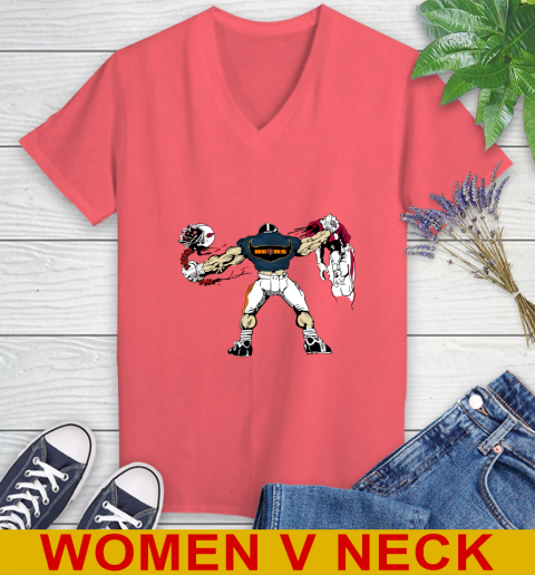 Chicago Bears NFL Football Fight For Victory Women's V-Neck T-Shirt 7