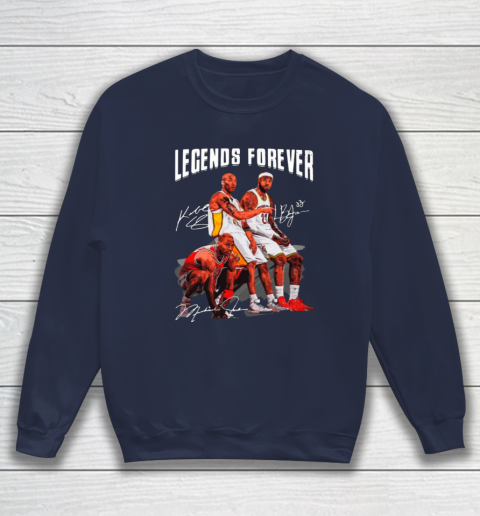 Kobe Bryant Lebron James And Michael Jordan Legends Forever Signatures Sweatshirt 2
