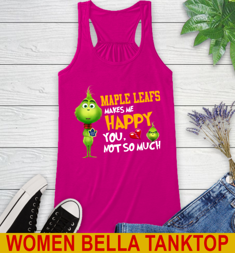NHL Toronto Maple Leafs Makes Me Happy You Not So Much Grinch Hockey Sports Racerback Tank 6