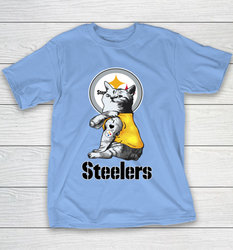 NFL Football My Cat Loves Pittsburgh Steelers Youth T-Shirt 9 NFL Football My Cat Loves Pittsburgh Steelers Youth T-Shirt - Image 9