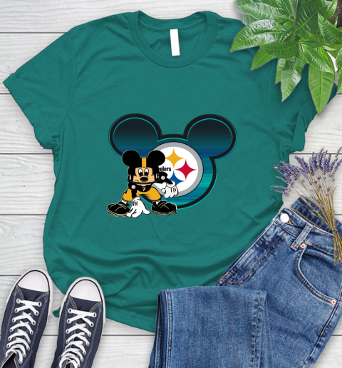 NFL Pittsburgh Steelers Mickey Mouse Disney Football T Shirt Women's T-Shirt 12