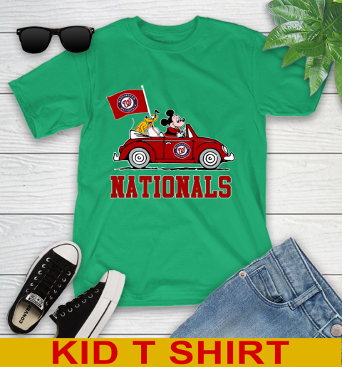 MLB Baseball Washington Nationals Pluto Mickey Driving Disney Shirt Youth T-Shirt 6