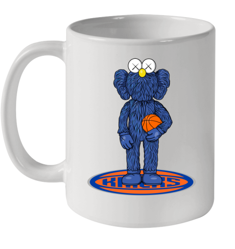 NBA Basketball New York Knicks Kaws Bff Blue Figure Shirt Ceramic Mug 11oz