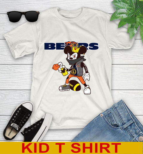 Chicago Bears NFL Football Mickey Peace Sign Sports Youth T-Shirt