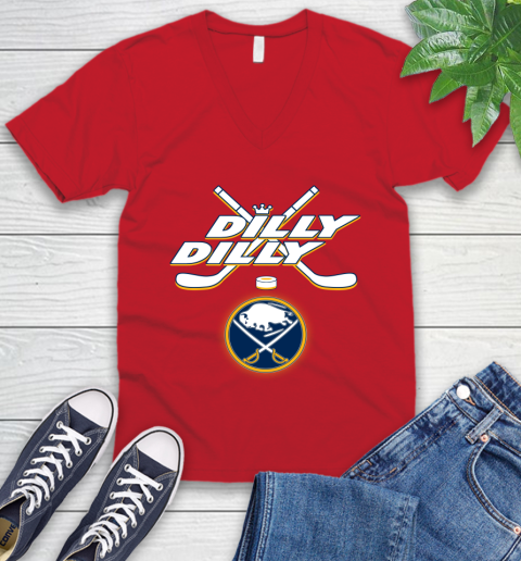 NHL Buffalo Sabres Dilly Dilly Hockey Sports V-Neck T-Shirt 7