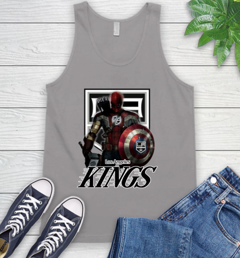 NHL Captain America Thor Spider Man Hawkeye Avengers Endgame Hockey Los Angeles Kings Tank Top 4