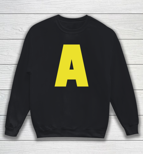 Yellow A On Red For Alvin Halloween Costume Sweatshirt 2