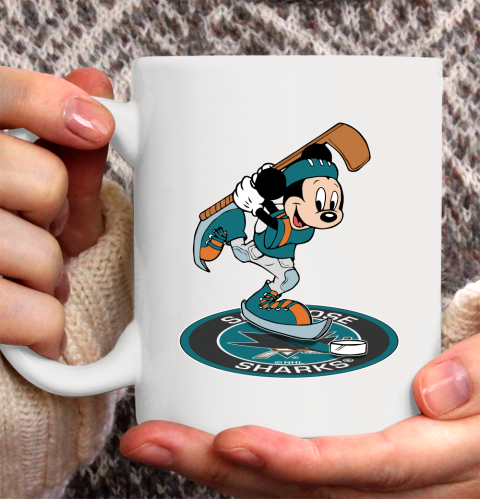 NHL Hockey San Jose Sharks Cheerful Mickey Disney Shirt Ceramic Mug 15oz 2