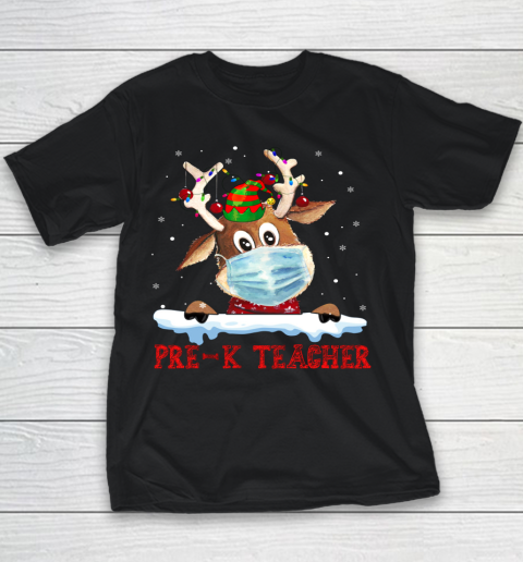 Merry Christmas Pre K Teacher Reindeer Youth T-Shirt