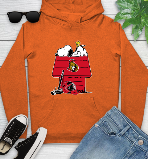 Ottawa Senators NHL Hockey Snoopy Woodstock The Peanuts Movie Youth Hoodie 5