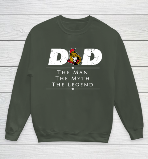 Ottawa Senators NHL Ice Hockey Dad The Man The Myth The Legend Youth Sweatshirt 8