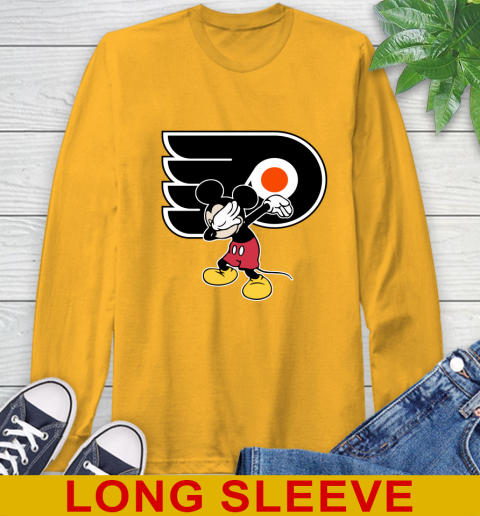 Philadelphia Flyers NHL Hockey Dabbing Mickey Disney Sports Long Sleeve T-Shirt 3