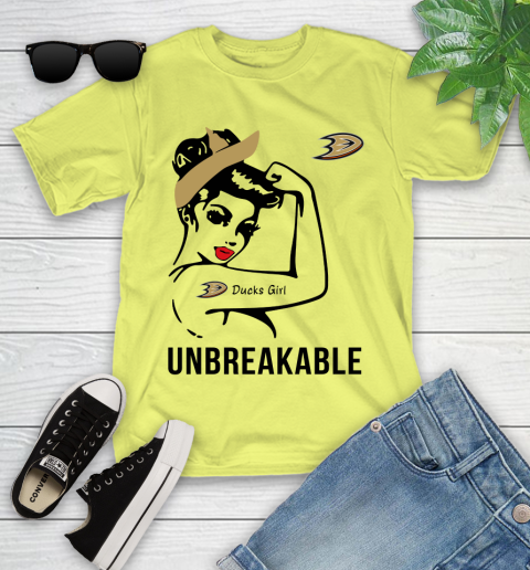 NHL Anaheim Ducks Girl Unbreakable Hockey Sports Youth T-Shirt 5