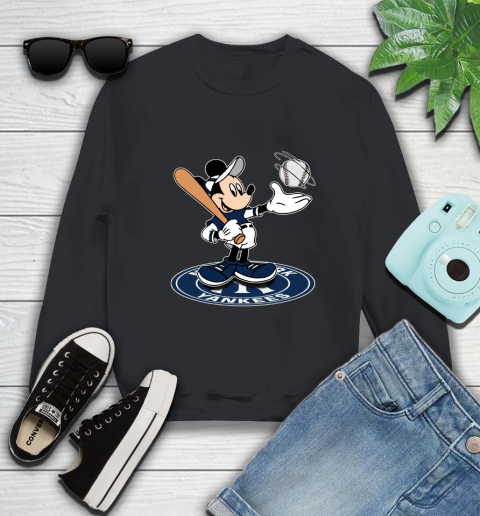 MLB Baseball New York Yankees Cheerful Mickey Disney Shirt Sweatshirt