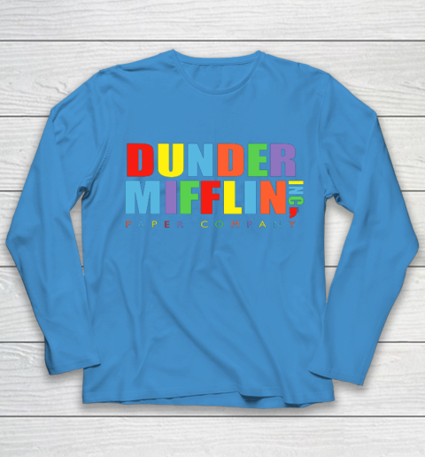 The Office Dunder Mifflin Rainbow Letters Youth Long Sleeve 5