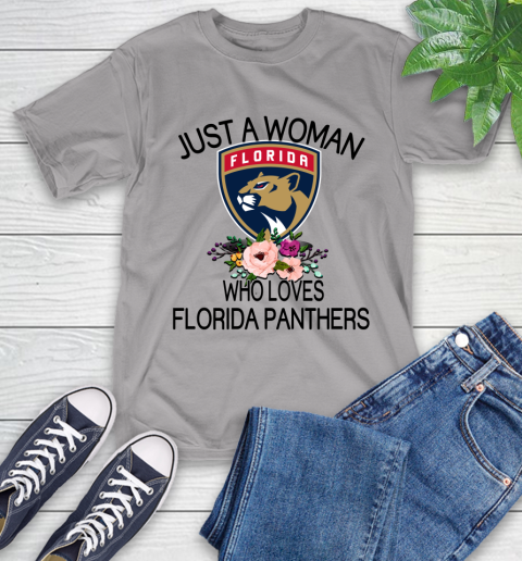 NHL Just A Woman Who Loves Florida Panthers Hockey Sports T-Shirt 4