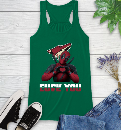 NHL Arizona Coyotes Deadpool Love You Fuck You Hockey Sports Racerback Tank 6