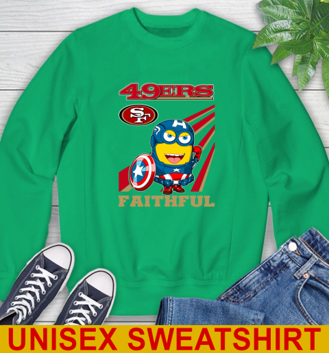 NFL Football San Francisco 49ers Captain America Marvel Avengers Minion Faithful Shirt Sweatshirt 8