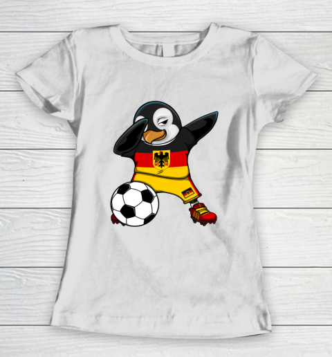 Dabbing Penguin Germany Soccer Fans Jersey Football Lovers Women's T-Shirt