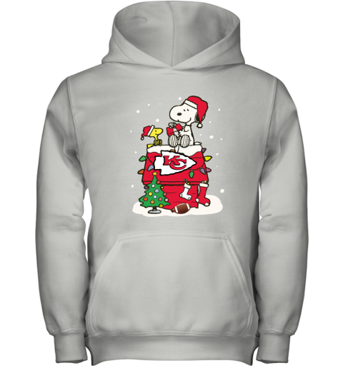 A Happy Christmas With Kansas City Chiefs Snoopy Youth Hoodie