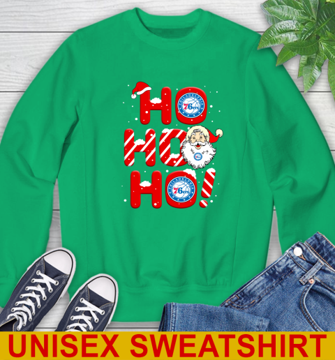 Philadelphia 76ers NBA Basketball Ho Ho Ho Santa Claus Merry Christmas Shirt Sweatshirt 8