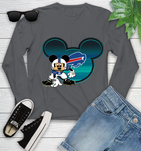NFL Buffalo Bills Mickey Mouse Disney Football T Shirt Youth Long Sleeve 8