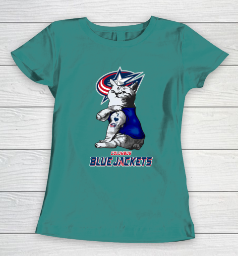 NHL My Cat Loves Columbus Blue Jackets Hockey Women's T-Shirt 10
