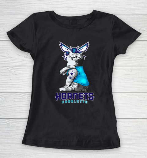 NBA Basketball My Cat Loves Charlotte Hornets Women's T-Shirt