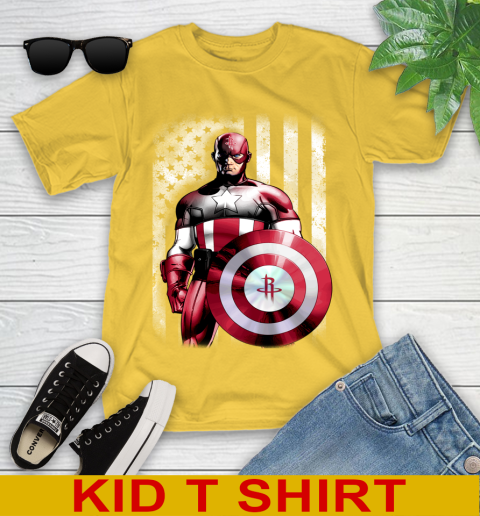 Houston Rockets NBA Basketball Captain America Marvel Avengers American Flag Shirt Youth T-Shirt 10 Houston Rockets NBA Basketball Captain America Marvel Avengers American Flag Shirt Youth T-Shirt - Image 10