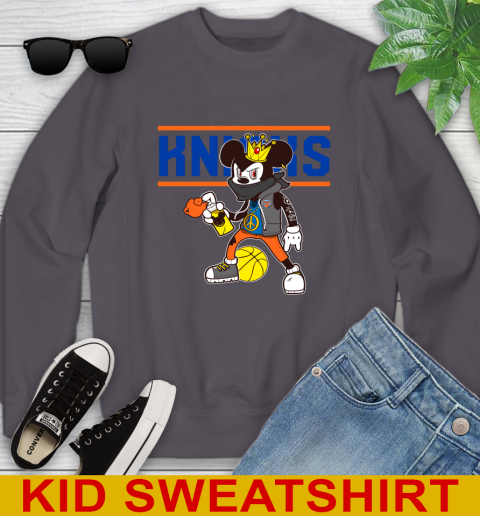 New York Knicks NBA Basketball Mickey Peace Sign Sports Youth Sweatshirt 6