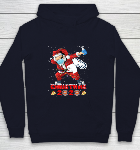Denver Broncos Funny Santa Claus Dabbing Christmas 2020 NFL Youth Hoodie 2