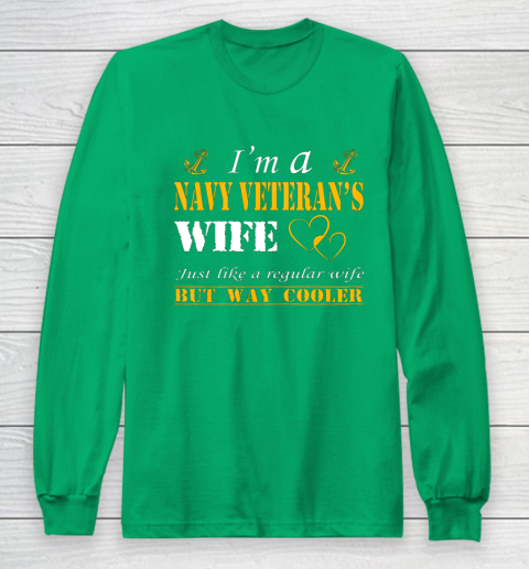 Womens I am a Navy veterans wife t shirt Navy veteran Long Sleeve T-Shirt 4