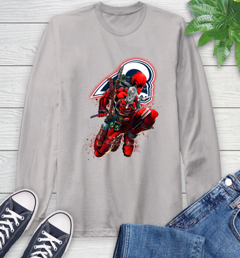 NFL Deadpool Marvel Comics Sports Football Los Angeles Rams Long Sleeve T-Shirt 12