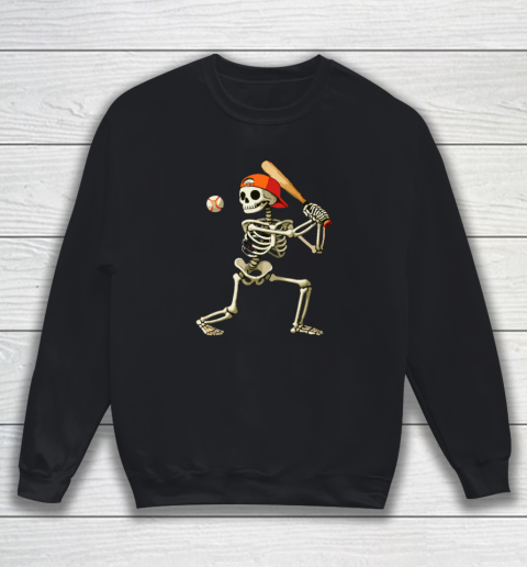 Skeleton Baseball Halloween Costume Funny Sweatshirt