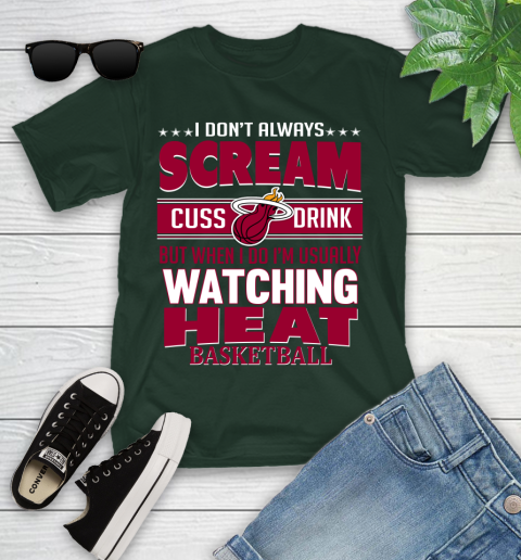 Miami Heat NBA Basketball I Scream Cuss Drink When I'm Watching My Team Youth T-Shirt 5