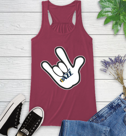 Utah Jazz NBA Basketball Mickey Rock Hand Disney Racerback Tank 8