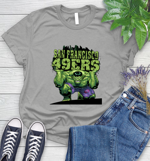 San Francisco 49ers NFL Football Incredible Hulk Marvel Avengers Sports Women's T-Shirt 10