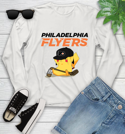 NHL Pikachu Hockey Sports Philadelphia Flyers Youth Long Sleeve 12