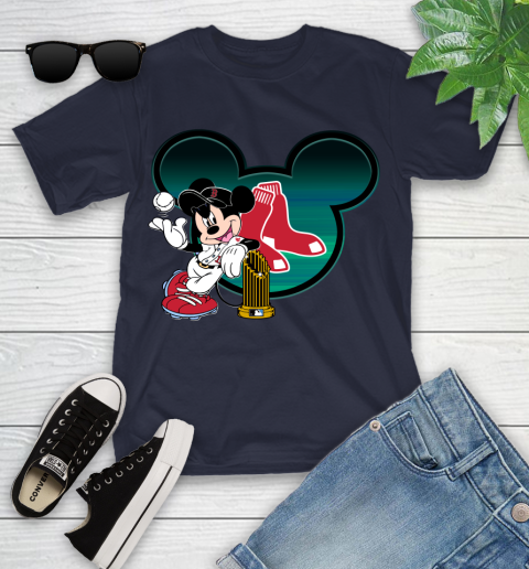 MLB Boston Red Sox The Commissioner's Trophy Mickey Mouse Disney Youth T-Shirt 3