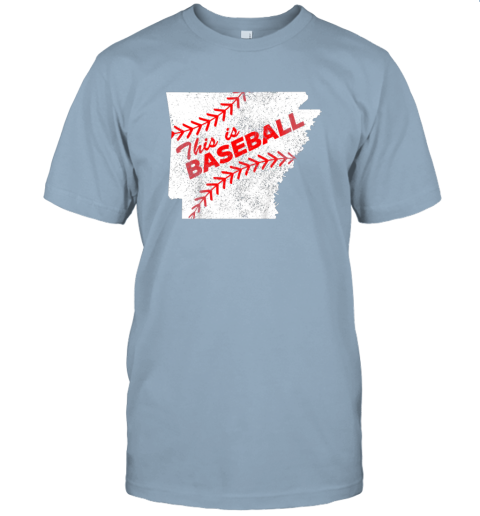 ks3o this is baseball arkansas with red laces jersey t shirt 60 front light blue
