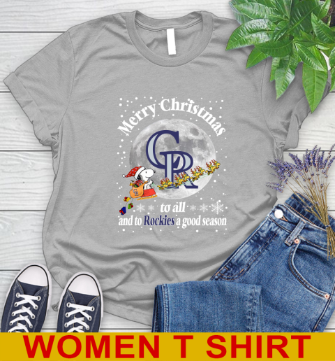 Colorado Rockies Merry Christmas To All And To Rockies A Good Season MLB Baseball Sports Women's T-Shirt 5