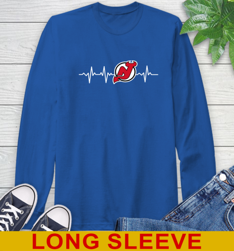 New Jersey Devils NHL Hockey Heart Beat Shirt Long Sleeve T-Shirt 11