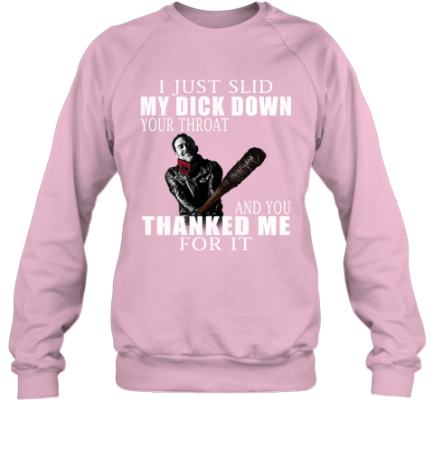 nbg2 i just slid my dick down your throat the walking dead shirts sweatshirt 35 front light pink