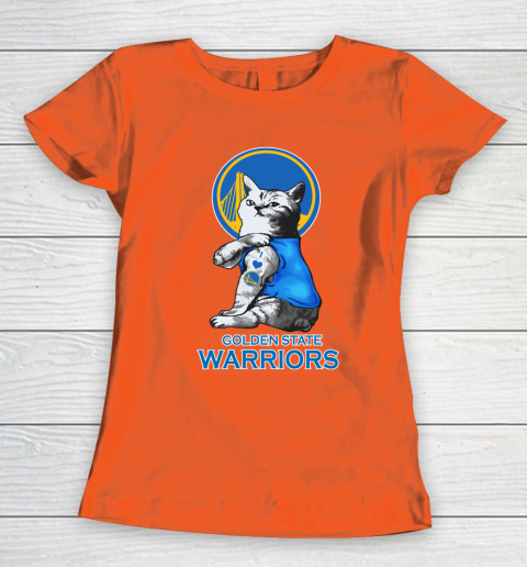 NBA Basketball My Cat Loves Golden State Warriors Women's T-Shirt 3