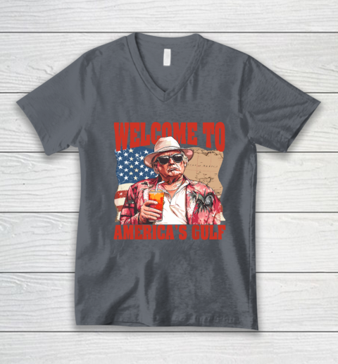 President Trump Welcome To America's Gulf Mexico V-Neck T-Shirt 3