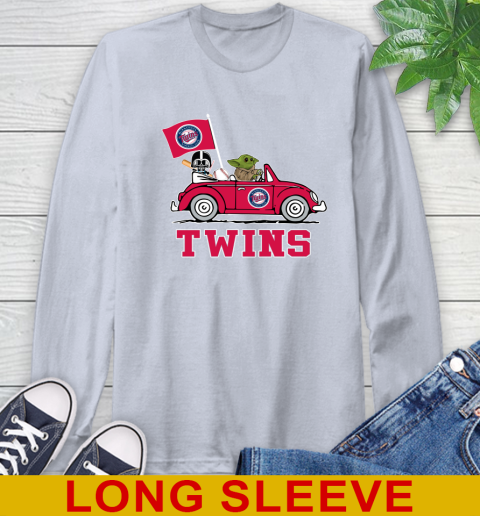 MLB Baseball Minnesota Twins Darth Vader Baby Yoda Driving Star Wars Shirt Long Sleeve T-Shirt 6