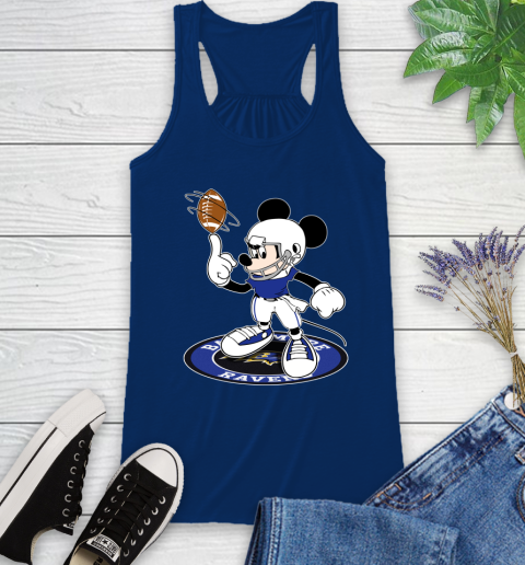 NFL Football Baltimore Ravens Cheerful Mickey Disney Shirt Racerback Tank 8