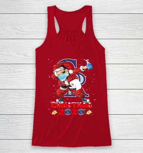 Colorado Rockies Funny Santa Claus Dabbing Christmas 2020 MLB Racerback Tank 4