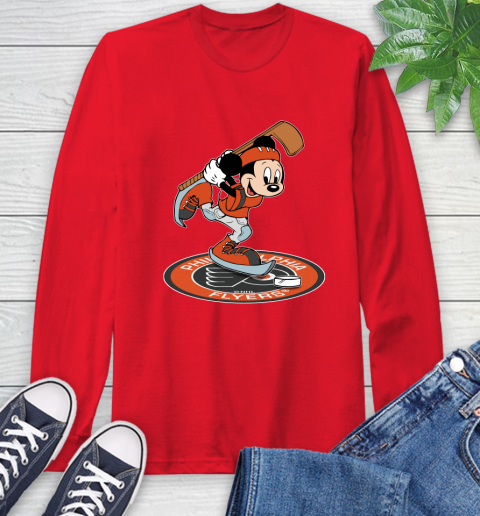 NHL Hockey Philadelphia Flyers Cheerful Mickey Disney Shirt Long Sleeve T-Shirt 11